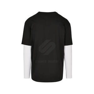 เสื้อยืดสองชั้นผ้าฝ้ายผสมให้ความรู้สึกนุ่มและดูทันสมัยสำหรับฤดูใบไม้ผลิและฤดูใบไม้ร่วง - Product Image 2