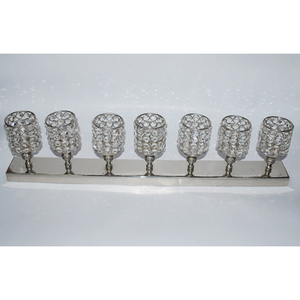 Wholesale Decorative Crystal 5 Glass <b>Votive</b> Tea Light <b>Candle</b> Holder Handmade Metal Stand Ideal for Home and Wedding Decor - Product Image 2