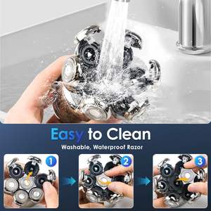 Afeitadora Eléctrica Portátil para Hombre, Resistente al Agua IPX7, Recortadora de Pelo Húmedo/Seco para Cara y Cuerpo, Cabezal de Afeitado Rotatorio para Barba - Product Image 5