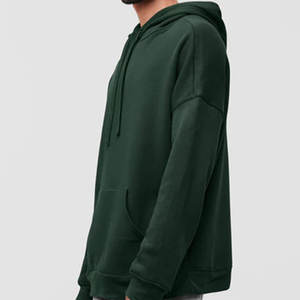 Nueva llegada de color de bloque sólido de algodón de lana de los hombres pulóver de calidad superior de impresión de bolsillo frontal sudaderas con capucha - Product Image 1