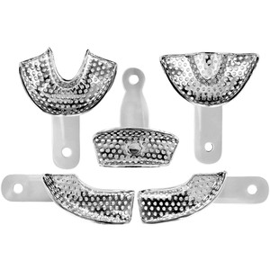 Bandejas de impresión de Metal autoclavables dentales Bandejas de impresión perforadas dentales inferiores superiores de acero inoxidable Equipo dental - Product Image 1