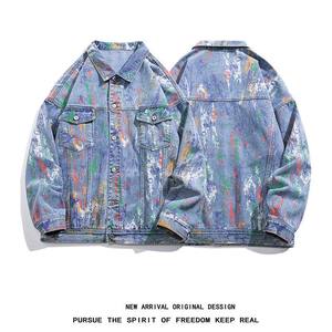 Chaqueta vaquera de alta calidad para hombre, las mejores Chaquetas vaqueras de Color sólido para otoño e invierno, abrigo de talla grande al por mayor, chaqueta de tela con estilo - Product Image 2