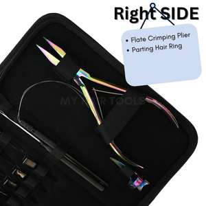 Kit d'application d'extensions de cheveux comprenant un outil de frisage plat arc-en-ciel, un anneau de séparation des cheveux, un fil de tirage, un enfileur, des clips de sectionnement - Product Image 3