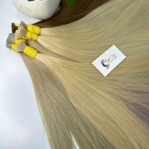 Extensions de cheveux humains vierges vietnamiens lisses et soyeux de couleur personnalisée de Sun Hair Company, super double trame, vente en gros - Product Image 5