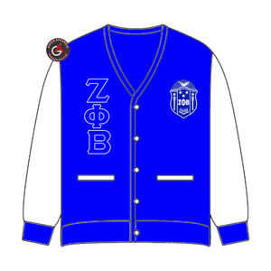 Zeta Phi Beta Finer Embroidery Women Acrylic <b>Cardigans</b> | ZOB Sorority Embroidered Ladies Custom Style <b>Cardigan</b> Sweater - Product Image 2