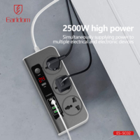 Earldom 2500W ab İngiltere abd 3 çıkış + 2 USB şarj limanlar 2 usb-c güç şeridi soket masaüstü şarj cihazı 2m uzatma kablosu ile