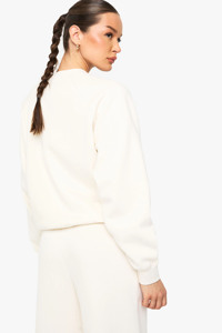Ropa de calle de alta demanda Color crudo costura en blanco Sudadera de cuello redondo de gran tamaño para mujer sudadera de lana de algodón 100% Sostenible - Product Image 2