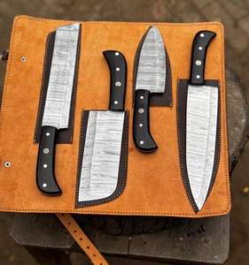 Ensemble de couteaux de chef en acier Damas de 5 pièces, durables, écologiques, avec manche en Micarrta, qualité supérieure OEM - Product Image 1