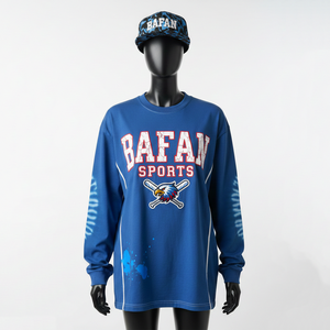 Camiseta de Manga Larga de Poliéster, Tela Elástica Suave, Paneles Laterales en Contraste Azul, Logotipo Sublimado, Camiseta de Manga Larga de Algodón - Product Image 6