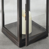 Lanternes porte-bougies décoratives modernes en métal noir durables pour la maison et le jardin, pour table et sol, Noël 2026 - Vente en gros