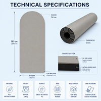 Tapis de yoga en PU écologique antidérapant et durable Pure Flex de 5 mm d'épaisseur, logo personnalisé, forme arquée, utilisation universelle, sangle de transport, facile à nettoyer