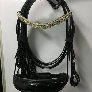 บังเหียนม้าอังกฤษแบบพรีเมี่ยมบุด้วยพลอยเทียมนุ่มตกแต่งทนทานแบบพกพาผู้ผลิตขายส่งมีทั้งหมด - Product Image 2