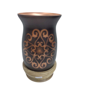 New Decorative Wood/Iron Candle <b>Pillar</b> Holder Set Of 2 Medium Size Luxury Design Brown Wood Candle Stand For Living Room Decor - Product Image 4