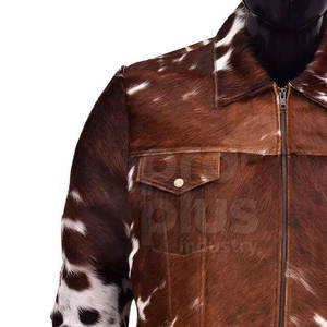 Veste en cuir de vachette de qualité supérieure, robuste et tendance pour homme, logo sur le devant, séchage rapide et respirante, vêtement d'extérieur décontracté - Product Image 6