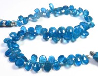 Jolies perles de pierre précieuse d'apatite naturelle bleu néon en forme de poire, 6-10 mm, brin de 9 pouces, facettées, haute qualité, 70 carats, perles en vrac pour collier