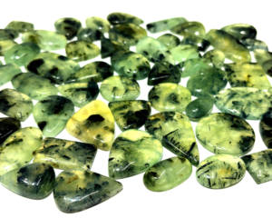 Piedra Preciosa Natural de Prehnita al por Mayor, Cabujón Verde Manzana de Alta Calidad para la Fabricación de Joyas - Product Image 1