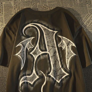 Nuova T-Shirt Oversize con Stampa 3D in Rilievo, Streetwear Invernale, Logo Personalizzato, Maglietta in Cotone con Stampa in Rilievo per <span class=keywords><strong>Uomo</strong></span> - Product Image 4