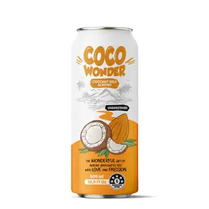 Coconut Milk Drink w Almond | 500ml (Pack of 24) VINUT, Non-GMO, No Added Sugar, Wholesale Supplier, Free Sample, OEM ODM