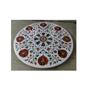 Mesa de trabajo con incrustaciones de mármol blanco, mesa de café y comedor con calidad estándar, comedor de hostal, las mesas más hermosas - Product Image 3