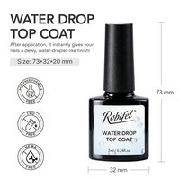 Robifel 7ml Top Coat Effet Vague 3D Ondulation d'Eau Marque Privée Sans HEMA ni TPO Sans Résidu Cristal pour Nail Art Dégradé