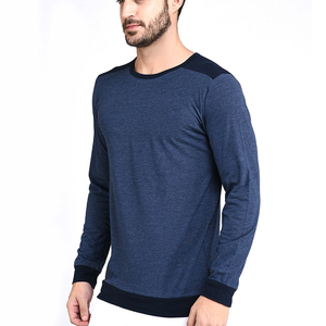 T-shirts à manches longues pour hommes en gros à bas prix, séchage rapide, 100% coton, haute qualité, décontractés, manches longues, faible MOQ, t-shirts longs pour hommes - Product Image 2
