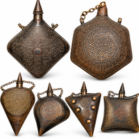 Reproduction égyptienne d'une gourde antique – Gourde décorative vintage en métal, fabriquée à la main, avec un design égyptien ornemental