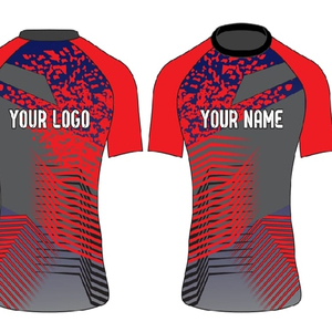 Rashguard MMA court personnalisable, t-shirt BJJ, vêtements de sport par sublimation, tenue d'entraînement, 100% polyester, rashguards personnalisés - Product Image 6