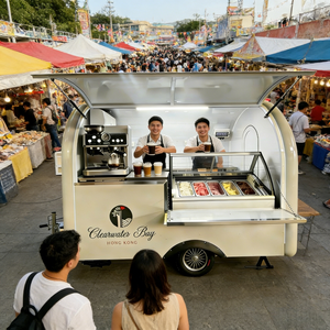 Chariot de nourriture de rue mobile pour entreprise avec friteuse à gaz, grill et réfrigérateur - Product Image 6