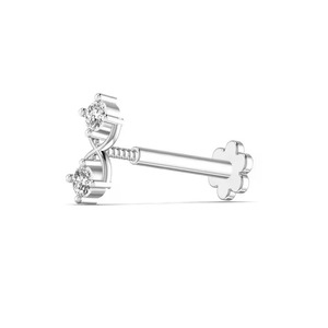 Simple decente elegante Real Lab Grown Fancy Round Diamond Stud Nariz Pin para mujeres en 10/14/18K oro amarillo Nariz Pin para mujeres - Product Image 4