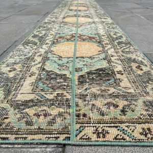 Tapis turc de 1,8 x 12,4 pieds, tapis vintage marron camouflage - Product Image 5