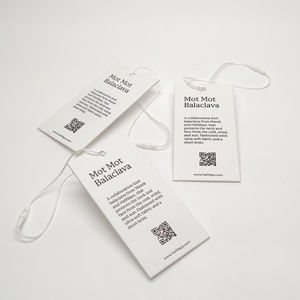 Ensemble d'étiquettes volantes en papier de texture de luxe avec joint de ficelle étiquette pivotante en carton spécial conception personnalisée Logo marque pour vêtement vêtements - Product Image 5