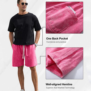 กางเกงผ้าฝ้ายออกกำลังกายขาสั้นของผู้ชายกางเกงผ้ายืดสีพื้นผ้าฟลีซสีล้วนแบบสั่งทำใหม่2025 - Product Image 5