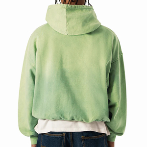 Sweat à capuche personnalisé délavé à l'acide pour hommes échantillon Streetwear brodé impression design graphique logo OEM Vintage délavé à l'acide sweat à capuche - Product Image 6