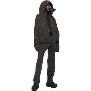 เสื้อฮู้ดดี้ผู้ชายแบบสวมหัว ขายส่ง ปักโลโก้ได้ สีดำล้วน ผ้าฝ้าย 100% กันน้ำ กันลม ลายเรียบ สำหรับฤดูหนาว - Product Image 2