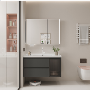 싱크대가있는 현대 럭셔리 욕실 화장대 캐비닛 벽걸이 형 욕실 싱크 기본 캐비닛 - Product Image 2