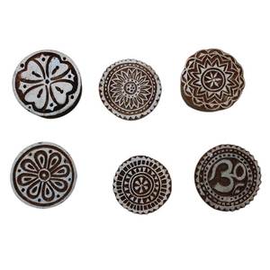 Mélange de blocs d'impression en bois fait à la main, artisanat Textile marron, Saree tissu toile timbre indien Floral en ligne nouveau Design tissu WB-1550 - Product Image 1