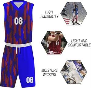 Tenue de basketball personnalisée grande taille pour homme – Nouveauté avec impression de logo, design respirant, faible MOQ, ensembles 100 % polyester à séchage rapide - Product Image 6