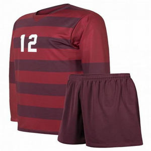 Conjunto de ropa de fútbol con logotipo personalizado de alta calidad, uniforme de poliéster para niños, jóvenes y adultos con diseño de sublimación e impresión de nombre - Product Image 3