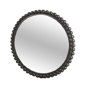 Miroir mural rond en fer, métal et verre de style américain haut de gamme Miroirs muraux européens Miroir de salle de bain fait à la main - Product Image 1