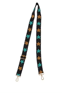 Correa de Punto de Cruz Morada Hecha a Mano con Estrellas Blancas y Doradas, Accesorio de Bordado en Lienzo - Product Image 6