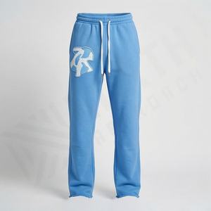 Acid Washed Streetwear Flare Pants Made 100% Cotton Fleece Custom Logo Faded Pants Fleece <b>Trouser</b> Customized Color Casual Wear - Product Image 1
