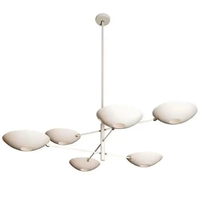Lustre Moderne en Laiton à Contrapoids, Style Artistique Unique, Plafonnier LED Dimmable, Finition Dorée, Blanc Chaud 2700K