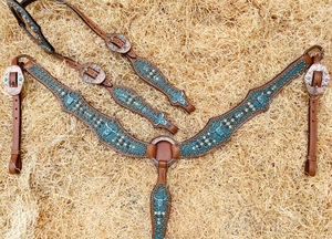 ชุดหมุดร้อยลูกปัดแบบตะวันตกชุดหัวฮาร์ดแวร์พร้อมกระดุมทองแดงแบบตะวันตกสำหรับบังเหียนสวมศีรษะแบบปรับแต่งได้ - Product Image 4