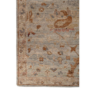 Alfombra Grande Rectangular de Lana Anudada a Mano, Modelo EA-3011 Azul de Someplace Time, con Diseño Floral para Sala de Estar, Pasillo, Modelo CS-02(Fr) - Product Image 4