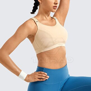 Nouveau design soutien-gorge de sport sans bretelles pour femme, col en U, logo frontal, respirant, séchage rapide, maintien moyen, tailles et couleurs personnalisables, idéal pour la gym - Product Image 4