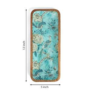 Bandeja de servicio impresa de madera hecha a mano de calidad superior con marco de madera natural para hogares modernos a precio al por mayor - Product Image 2