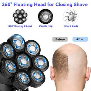 Kit de rasoir électrique rotatif pour homme, tondeuse à barbe, tondeuse à nez, sans fil, utilisation humide/sèche, triple lame, IPX7, pour le corps - Product Image 6