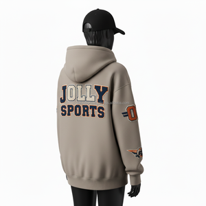 Sweat à capuche zippé pour femme en tissu polaire doux et confortable, coupe ample, couleur grise, broderie en chenille, logo personnalisé, sweat à capuche basique zippé - Product Image 5