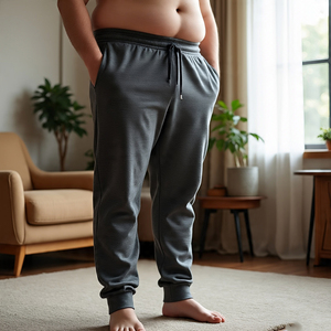 Pantalones de chándal para hombre, chándal de talla grande 400GSM, pantalones de chándal de lana con cordón alto de cintura alta, pantalones de pijama para hombre - Product Image 2