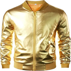<b>Men</b> Regular <b>Long</b> Sleeve Winter Stand Collar Baseball Satin Varsity <b>Jacket</b> for Wholesale Hot Selling - Product Image 1